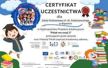 certyfikat Polak ma essę 3- Szkoła