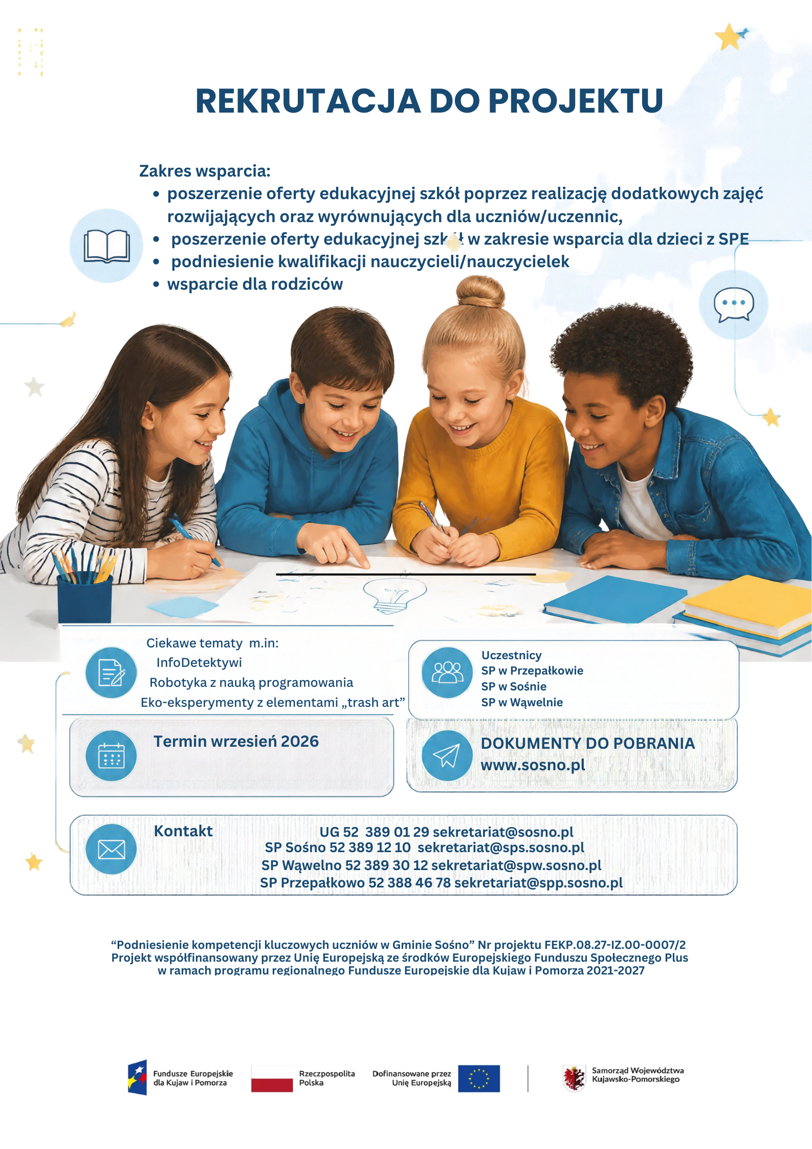 4 Plakat rekrutacyjny A3 projektu unijnego dla szkoły