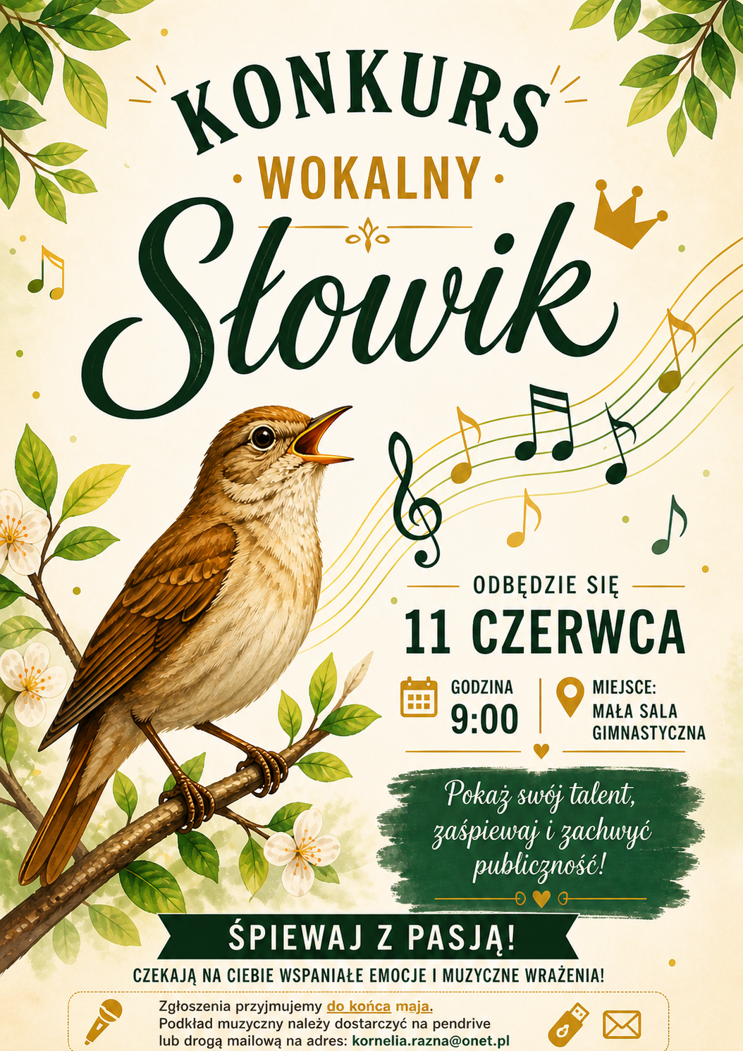 Zdjęcie do Szkolny konkurs wokalny &bdquo;Słowik&rdquo;