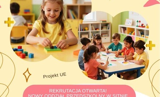 Zdjęcie do Nowy oddział przedszkolny w Sitnie. Projekt unijny. 
