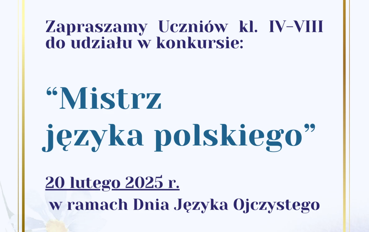 Zdjęcie do Konkurs &bdquo;Mistrz języka polskiego&rdquo;